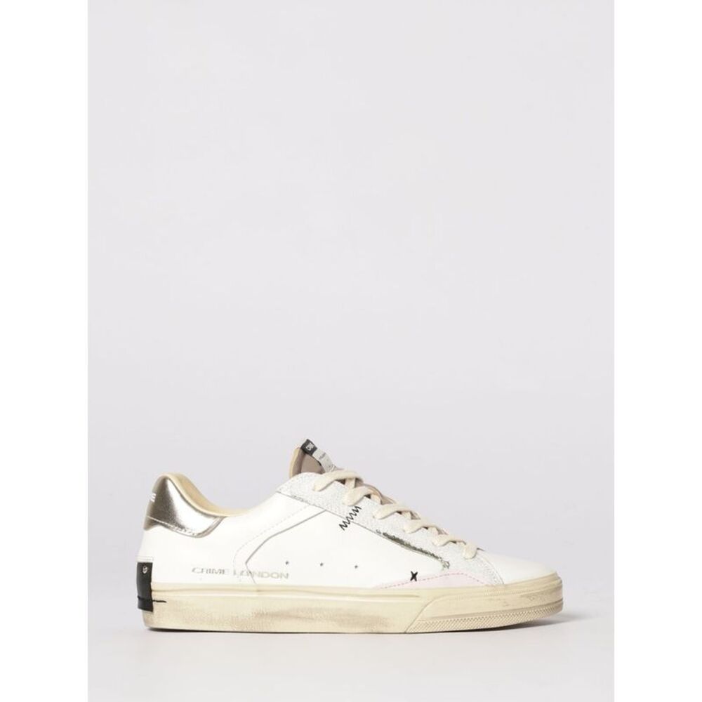 Crime London Women Distressed Leather And Nylon Sneakers Crime London